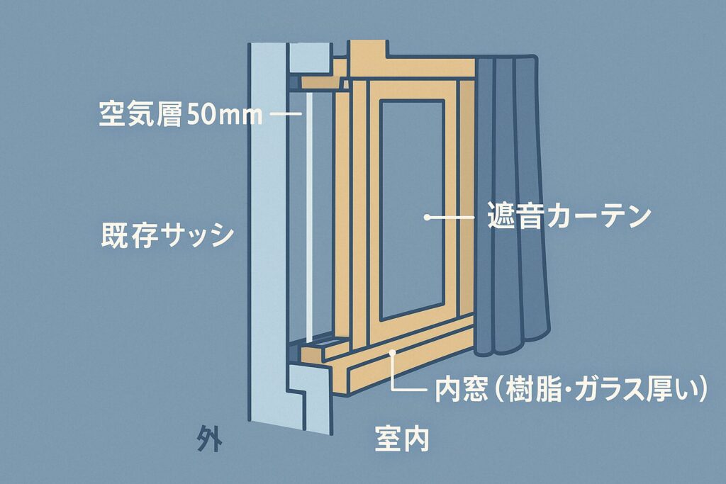 窓の防音図解