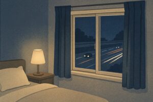 寝室で車の騒音が気になる