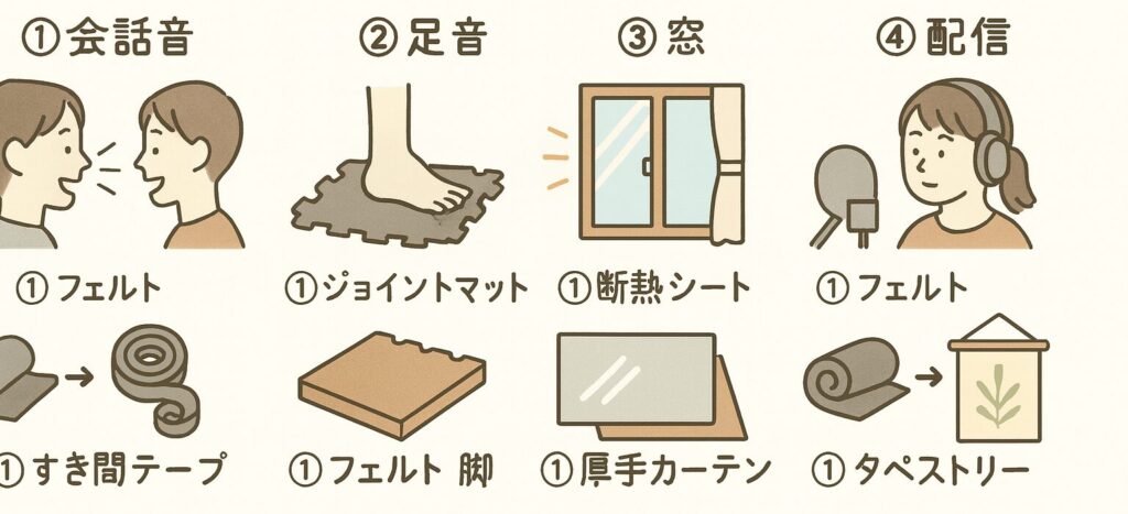 項目別レシピ４つ