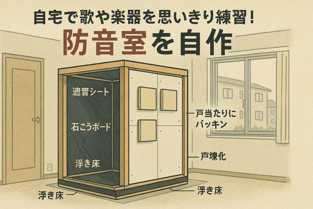 石膏ボードの防音室