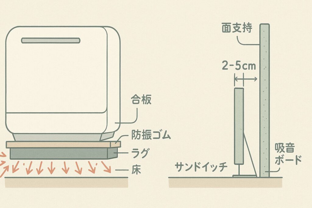 食洗機の防音・防振