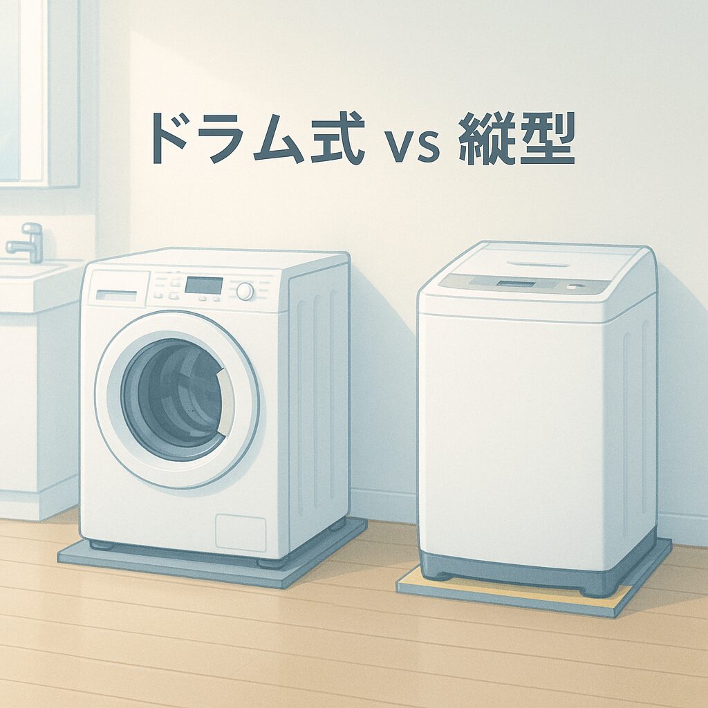 ドラム式洗濯機と縦型洗濯機を賃貸で比較｜騒音・振動・設置性