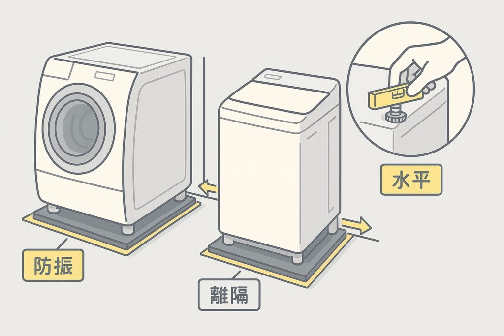 洗濯機の音は伝わらないように