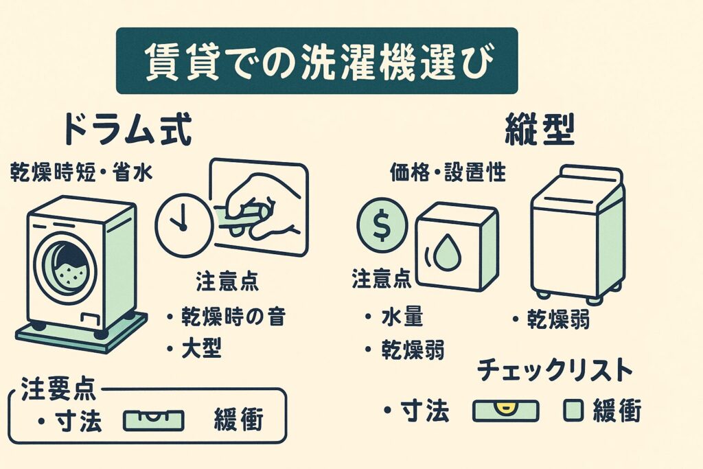 賃貸での洗濯機選び