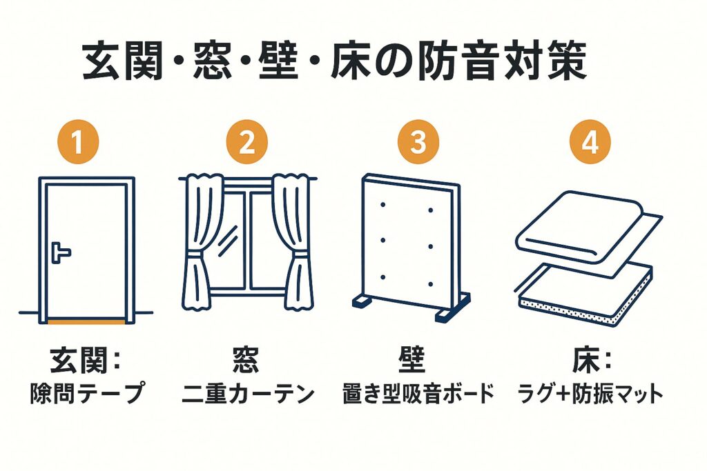 玄関・窓・壁・床の防音対策