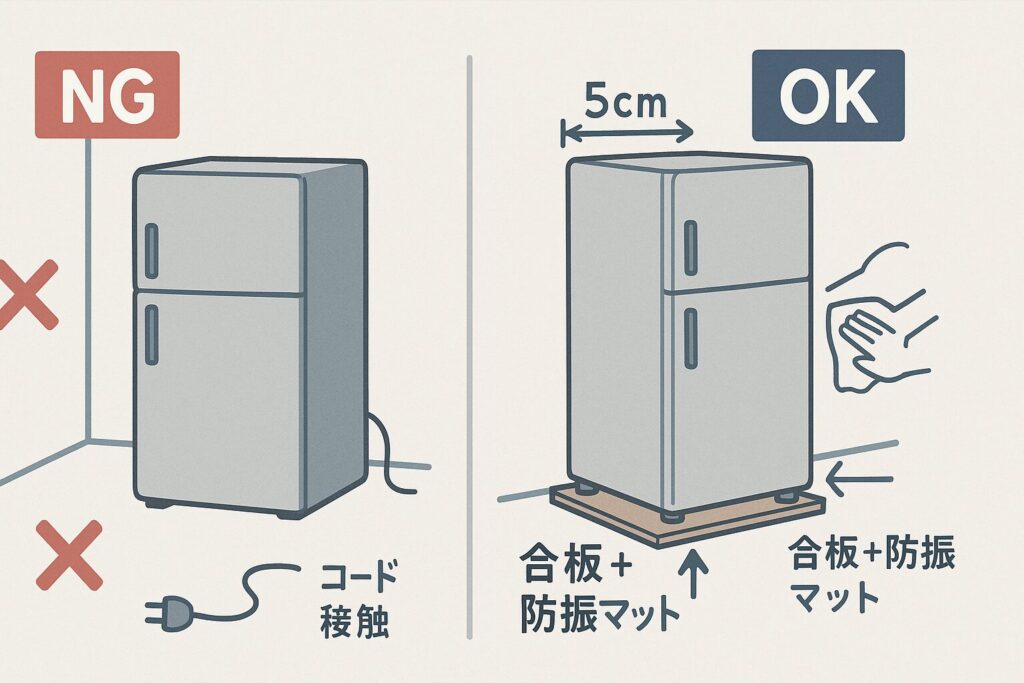 冷蔵庫の静音化対策