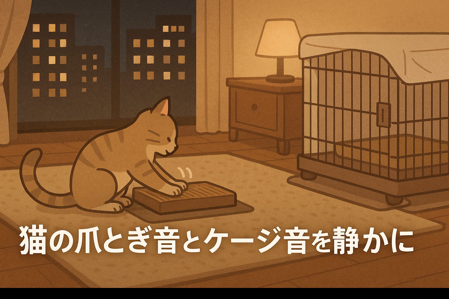 猫の爪とぎ音とケージ音を静かに|床・壁のやさしい防音対策