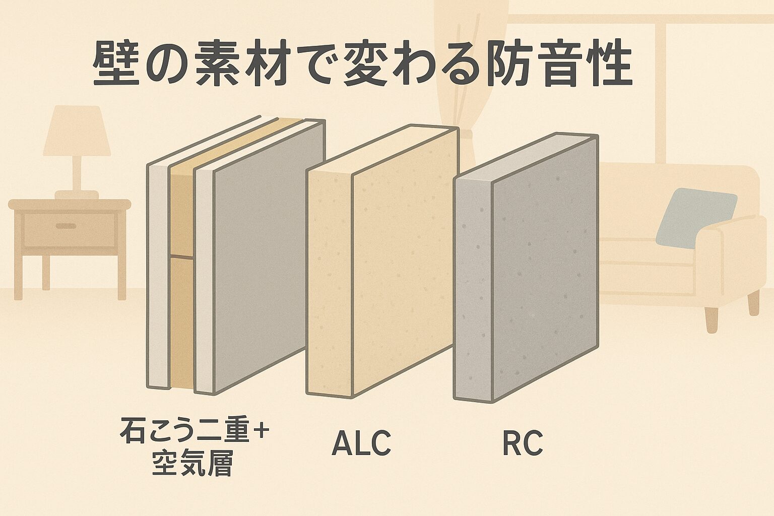 壁の素材でこんなに違う?壁の防音性を素材別に比較