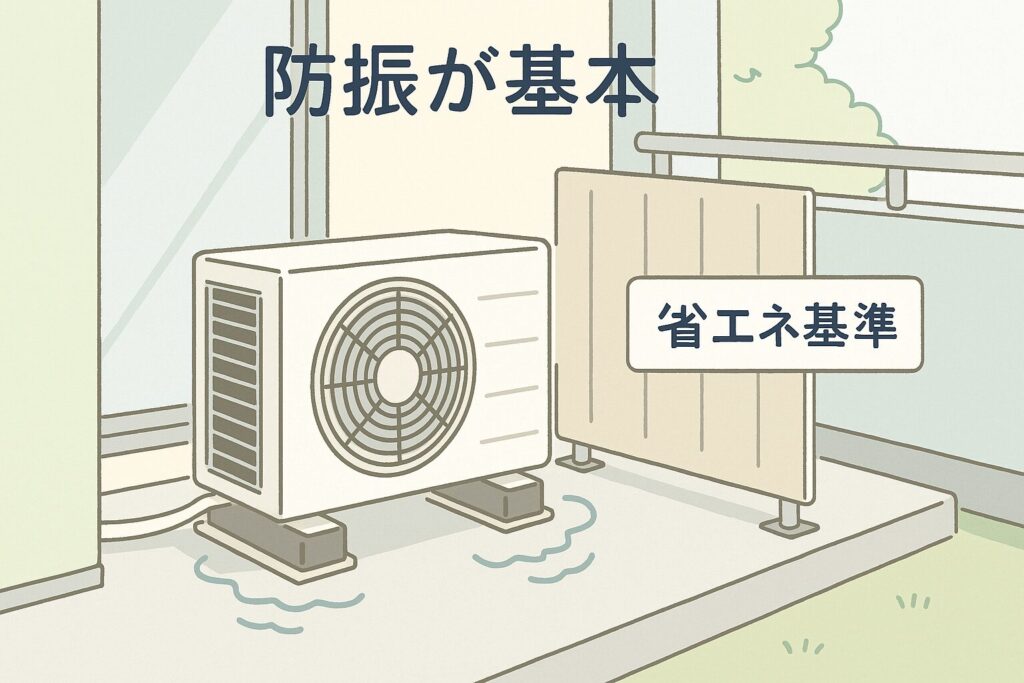 エアコンの室外機の防振