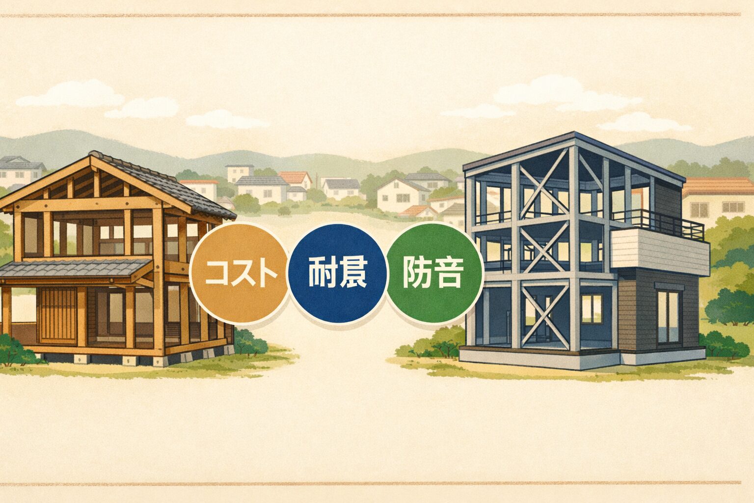 鉄骨造と木造の違い｜コスト・耐震・防音まで一気に整理