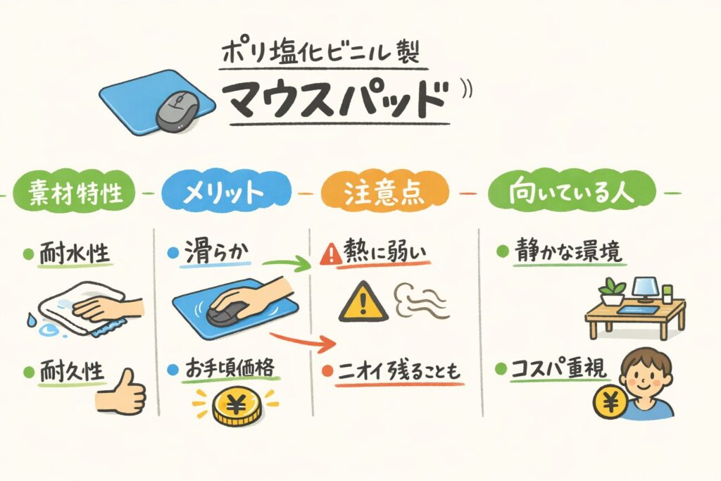 ポリ塩化ビニル製マウスパッド